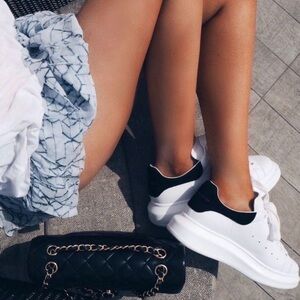 Alexander McQueen platform Women's White and Black Sneakers